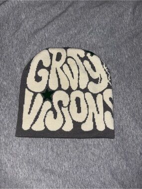 Gray Beanie Graphic Text